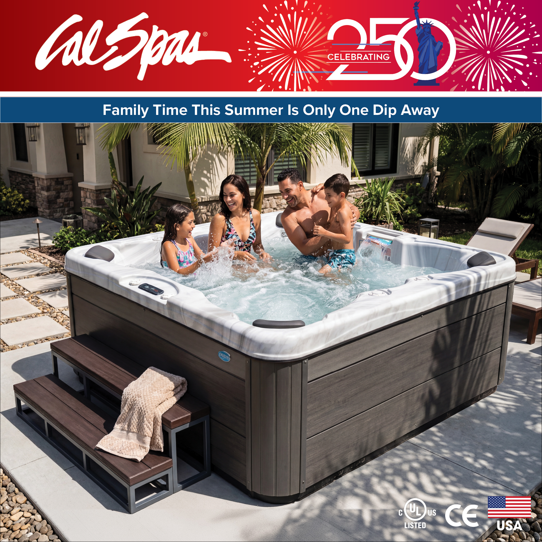 Calspas hot tub being used in a family setting - Appleton